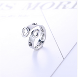 Dog Paw Open Adjustable" I will love you forever" Ring