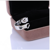 Dog Paw Open Adjustable" I will love you forever" Ring