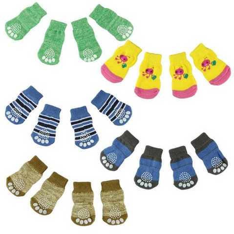 Cute Puppy Dogs Pet Knits Socks Anti Slip Skid Bottom Offer