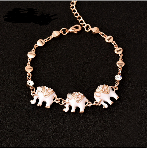 Enamel and Rose Gold Elephant Bracelet Offer
