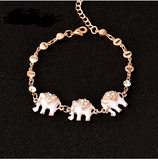 Enamel and Rose Gold Elephant Bracelet