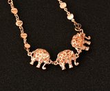 Enamel and Rose Gold Elephant Bracelet