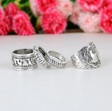 Antique Silver/Gold Plated Vintage Elephant Rings Set Offer