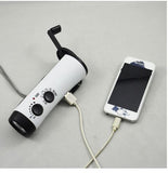 Emergency Power Hand Crank Dynamo 5-LED Flashlight with AM/FM Radio