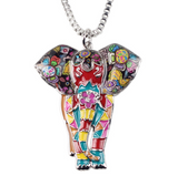 Statement Enamel Elephant Necklace