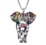 Statement Enamel Elephant Necklace