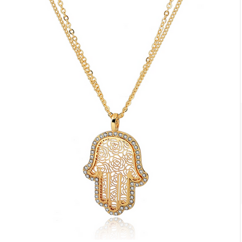 New Ethnic Jewelry 18K Gold Crystal Necklaces For Women