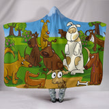 Cartoon dogs Hooded Blanket