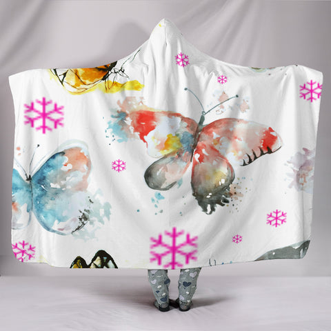 Customised Hoodie Blanket Pretty Butterfly Pattern