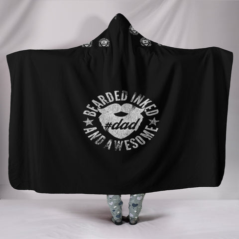 Customised Hoodie Blanket Bearded Awesome Dad