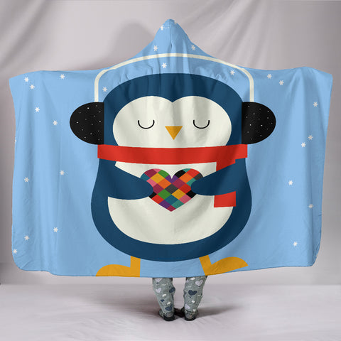 Take My Heart Blue Hooded Blanket