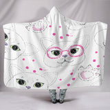 Customised Hoodie Blanket Kitten with Glasses