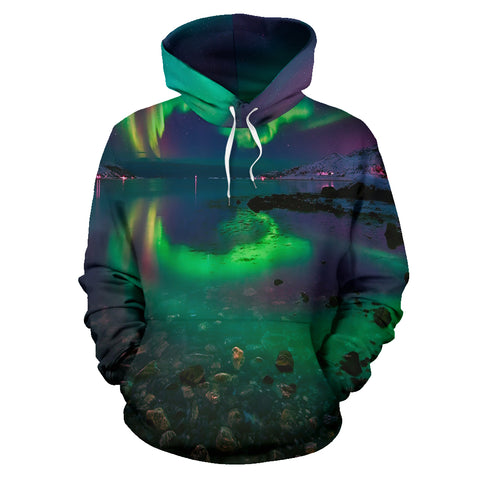 Northern Lights All Over Print Zip Up Unisex Hoodie