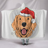 Have A Golden Christmas Hooded Blanket for Golden Retriever Dog Lovers