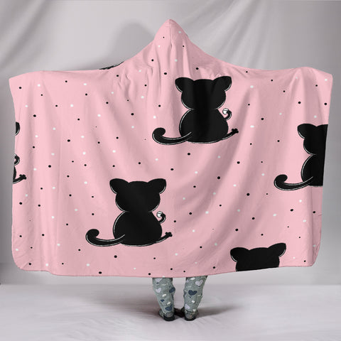 Customised Hoodie Blanket Pink Cats