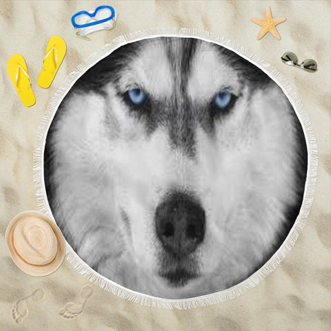 Siberian Husky Beach Blanket