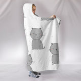 Customised Hoodie Blanket Grey Kitty