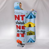 Wine & Tent Hooded Blanket - Blue