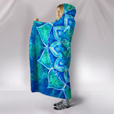 Blue Mandala Hooded Blanket