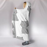 Customised Hoodie Blanket Grey Kitty