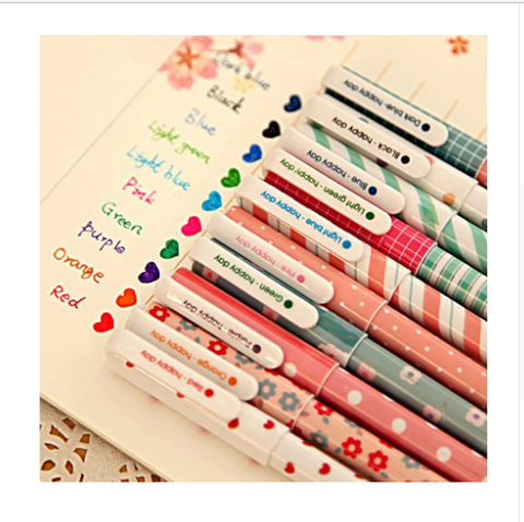 10 pcs Cute Cartoon Colorful Gel Pen Set
