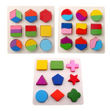 Children's Early Learning Geometry 3D Shapes Wood Jigsaw Puzzles Offer