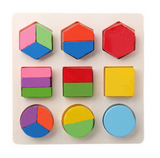 Children's Early Learning Geometry 3D Shapes Wood Jigsaw Puzzles