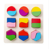 Children's Early Learning Geometry 3D Shapes Wood Jigsaw Puzzles Offer