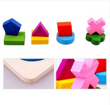 Children's Early Learning Geometry 3D Shapes Wood Jigsaw Puzzles Offer