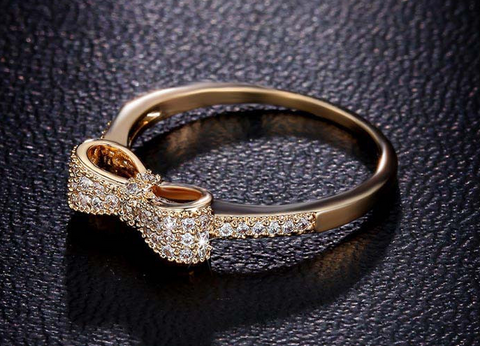 Gold And White Gold Plated Bow Knot Rings