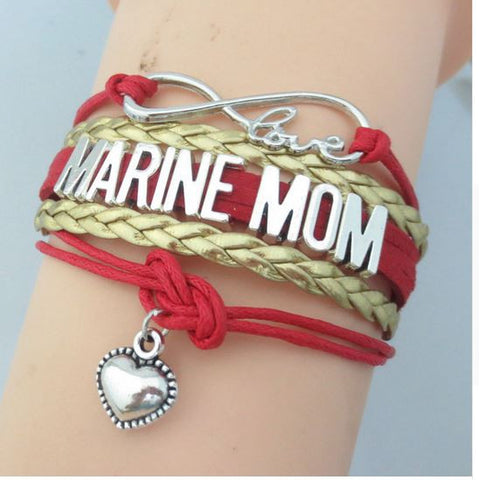 Infinity Love United States Marine Corps Mom Bracelet