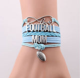 Infinity Love Football Mom Heart Bracelet