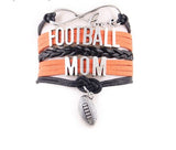 Infinity Love Football Mom Heart Bracelet
