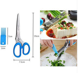 5 Blades Scissors Eco-Friendly Kitchen Tool with Cleaning Comb