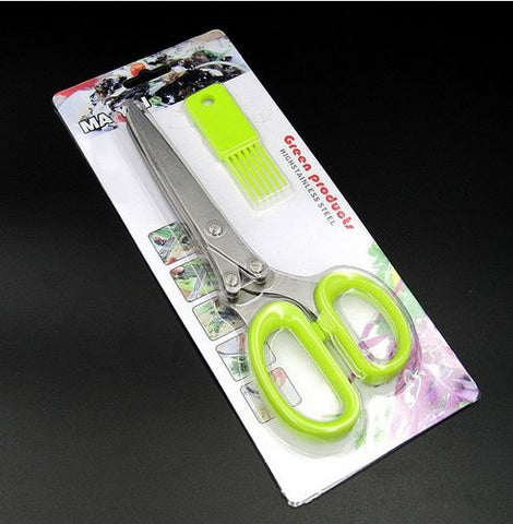 5 Blades Scissors Eco-Friendly Kitchen Tool with Cleaning Comb