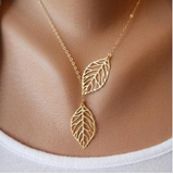 Gold or Silver Plated Chain Leaf Necklace Offer