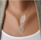 Gold or Silver Plated Chain Leaf Necklace Offer