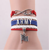 4 Styles Unisex Infinity Love Army Bracelet