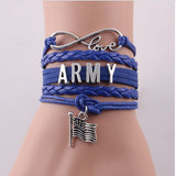 4 Styles Unisex Infinity Love Army Bracelet Offer