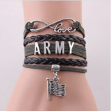 4 Styles Unisex Infinity Love Army Bracelet Offer