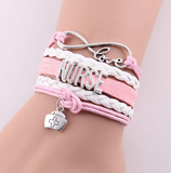 NURSE Hat Charm Leather Rope Wrap Handmade Bracelet