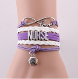 NURSE Hat Charm Leather Rope Wrap Handmade Bracelet Offer