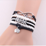 NURSE Hat Charm Leather Rope Wrap Handmade Bracelet