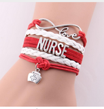 NURSE Hat Charm Leather Rope Wrap Handmade Bracelet Offer