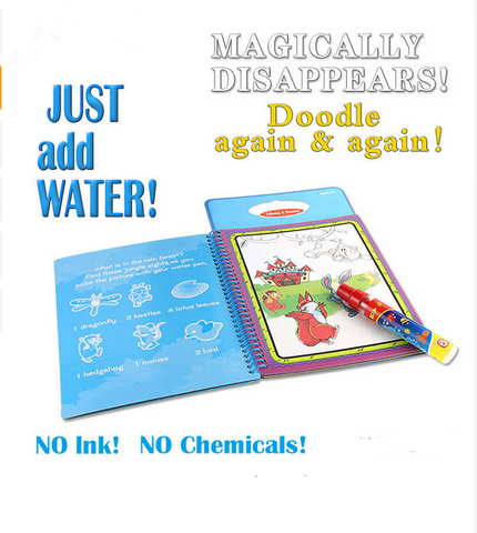 Magic Kids Water Drawing Book with 1 Magic Pen