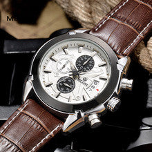 Fashion leather sports quartz watch for man military chronograph