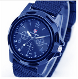 Men's Military Style Quartz Canvas Belt Wrist Watch