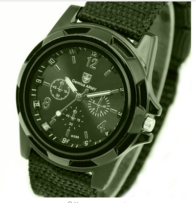 Men's Military Style Quartz Canvas Belt Wrist Watch