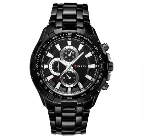 Men's Luxury Full Stainless Steel Military Style Watch