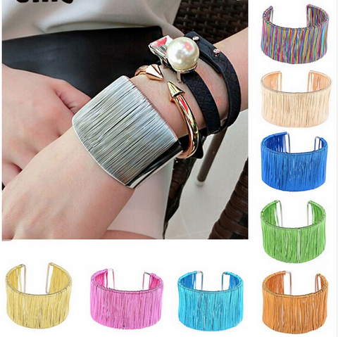 Multi-Color Metal Tone Cuff Bracelet